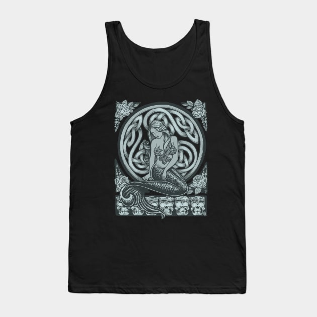 Sailors Grave Classic Art Nouveau Mermaid Tank Top by Roberto Jaras Lira